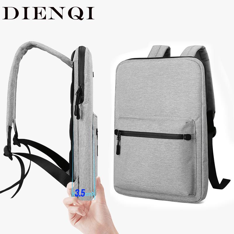DIENQI Ultra-thin Laptop Backpack For 14" 15.6" Laptop Man Bag Multi-use Women Men Work Bag Waterproof Thin Computer Backbag