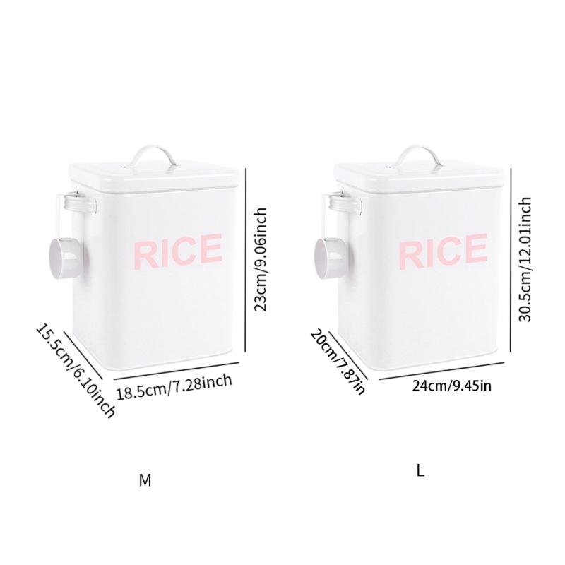 Space Saving Sealed Rice Container Airtight Flour Canister Pet Food Storage Jar with Lid Baking Supplies Organizer