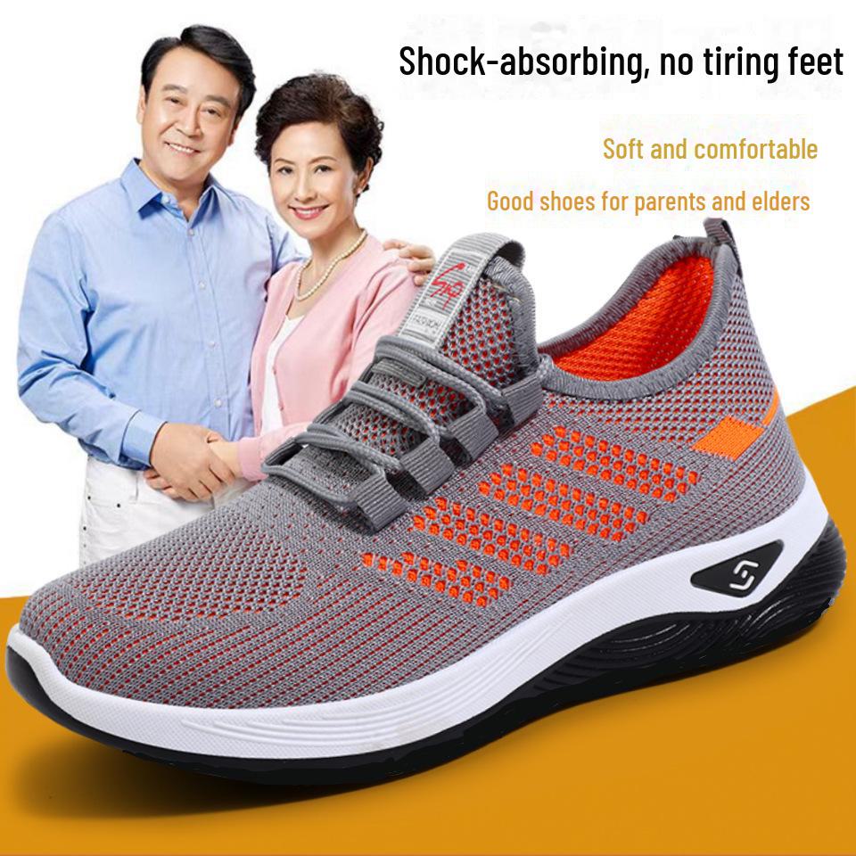 Lässige Wanderschuhe mit weicher Sohle für Herren, atmungsaktive Mesh-Sneaker für Senioren