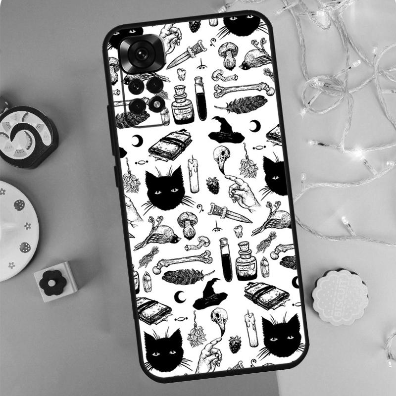 Witchcraft Witch Cat Case For Xiaomi Redmi Note 14 13 12 11 10 9 Pro 9S 10S 11S 12S Redmi 10C 12C 13C 14C Cover