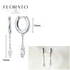 FLORATO 925 Silver Earrings Chain Tassel Pendant Earrings Zircon Silver Earrings for Women Trend Luxury Wedding Jewelry
