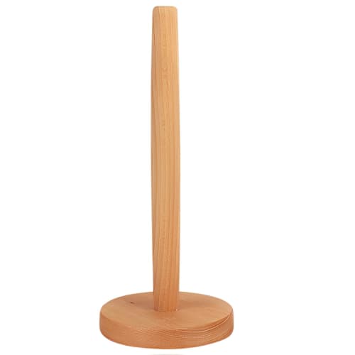 fogman Kitchen Paper Holder, Paper Towel Holder, Natural Wood, Nordic Style, Tower Design, Non-Slip (Round)