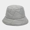 ins new soft and warm plaid simple down cotton basin hat women's tide autumn and winter solid color small fresh bucket hat