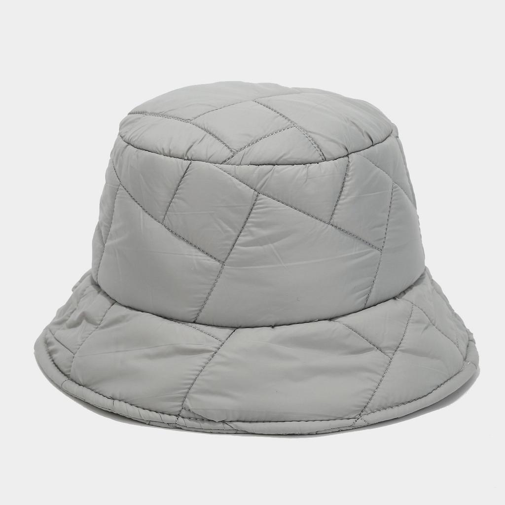 ins new soft and warm plaid simple down cotton basin hat women's tide autumn and winter solid color small fresh bucket hat