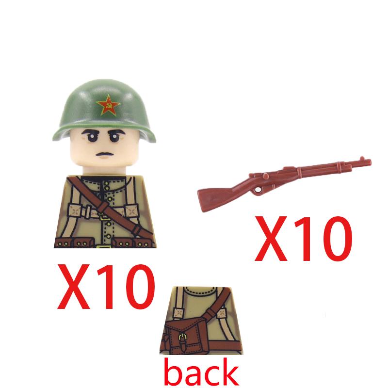 Military Soldier Building Block Figure British US Snow Camouflage Troop MP40 M1A1 Motorcycle Accessories Toys Gift Brick Z02