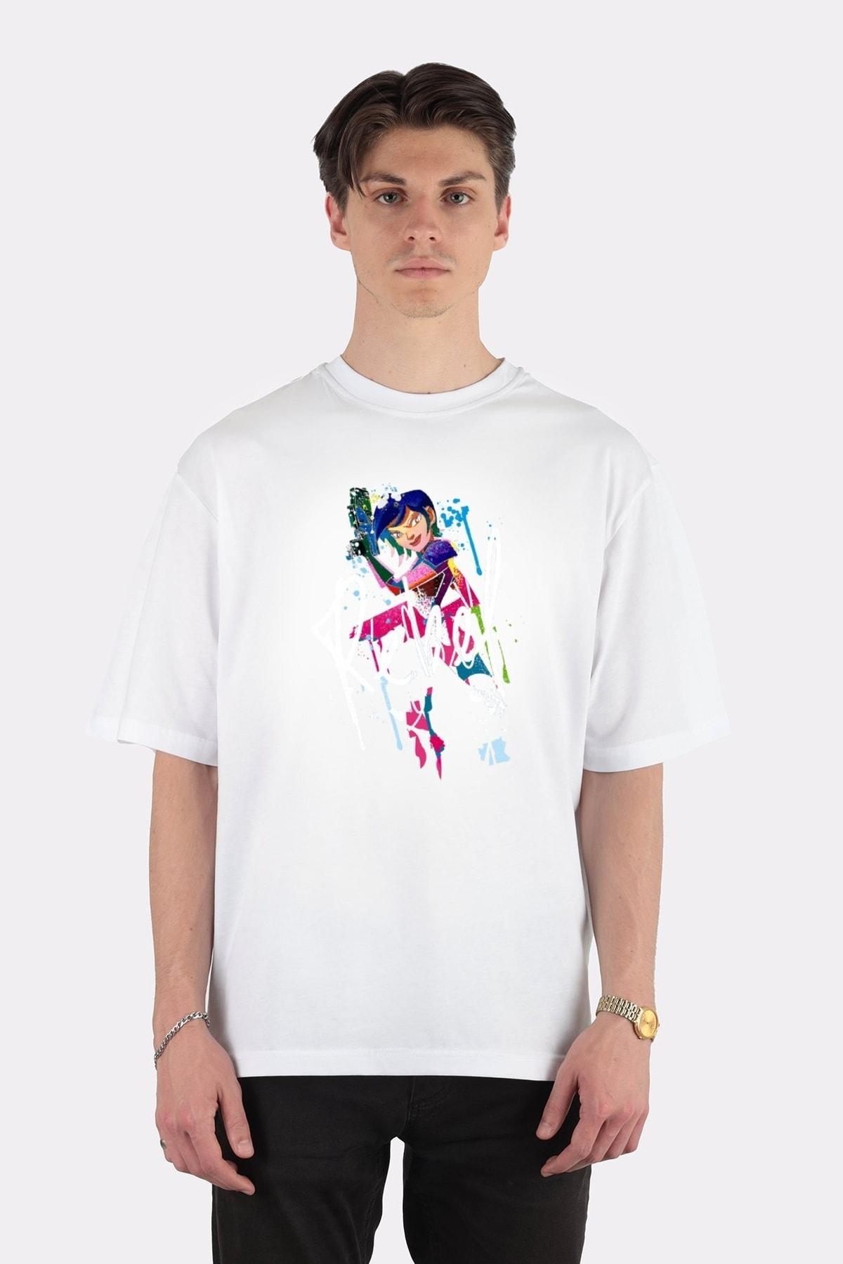 

Unisex Beyaz Oversize T-shirt Rebel Sabine