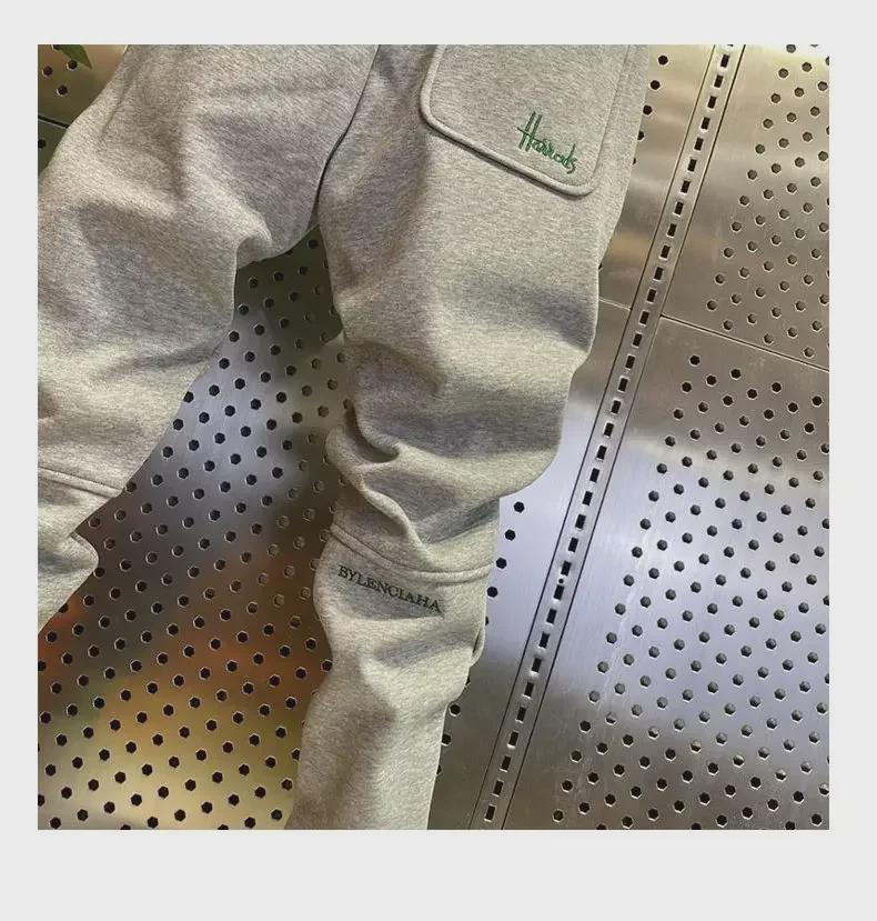 Pánské sportovní kalhoty s výšivkou slim fit - Trendy ležérní tepláky na jaro/podzim