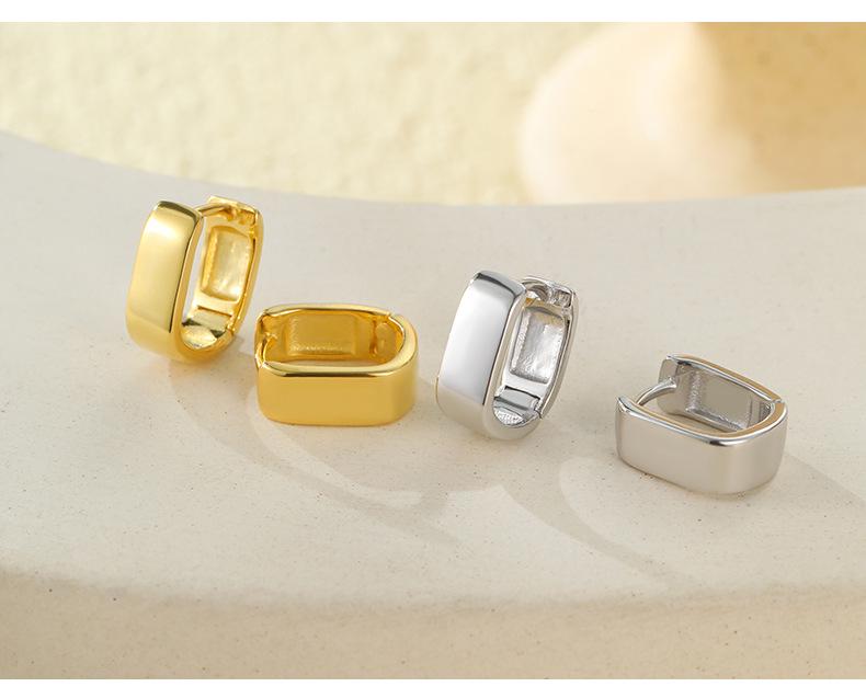 Cercei Manșetă Pătrată pentru Ureche din Argint Sterling 925 - Design Geometric Minimalist pentru Femei