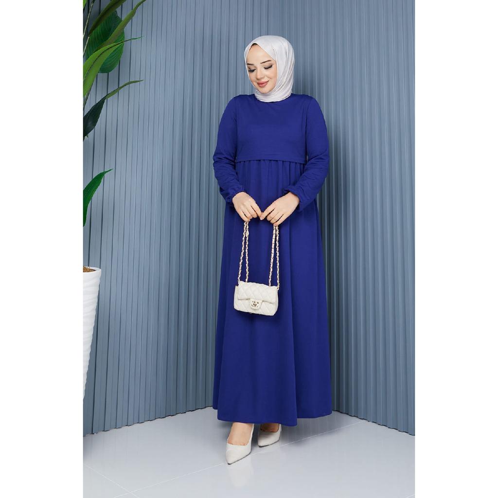 Gathered Waist Dress Plum