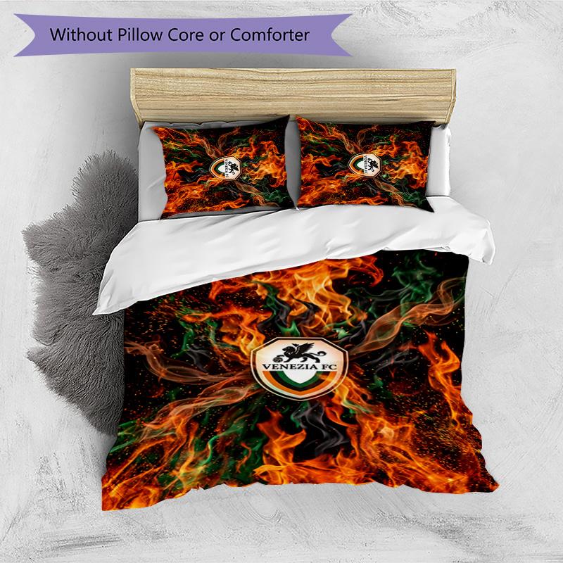 Venezia FC Football Printed 3 Pieces Bedding Set, Comfortable Skin Friendly Bedroom Duvet Cover Set