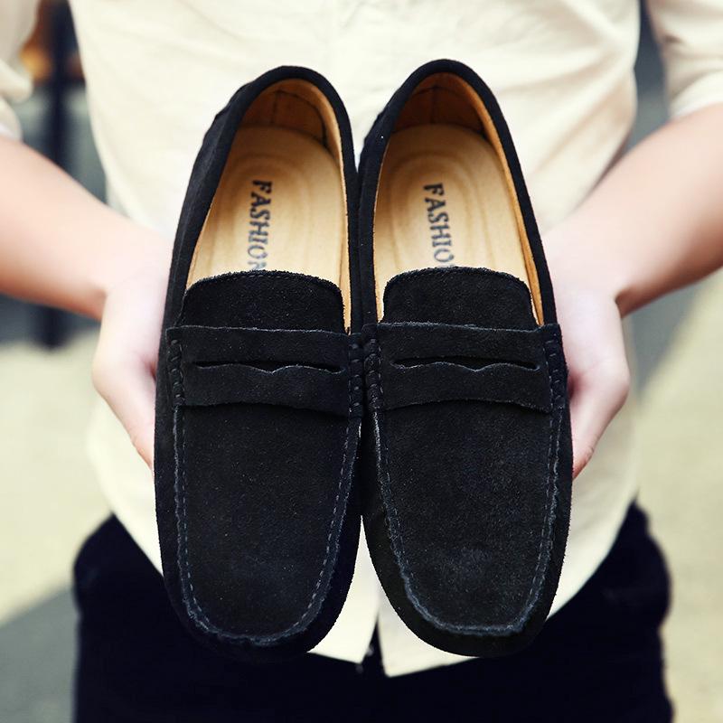 Spring and Autumn Men's Shoes Doudou Shoes Large Size Driving Shoes Low Top Anti-Fur British Flat Casual Shoes
