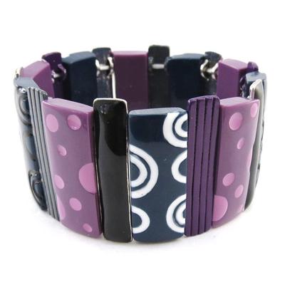 [J1951] - Blue Purple 'Coloring' Designer Bracelet