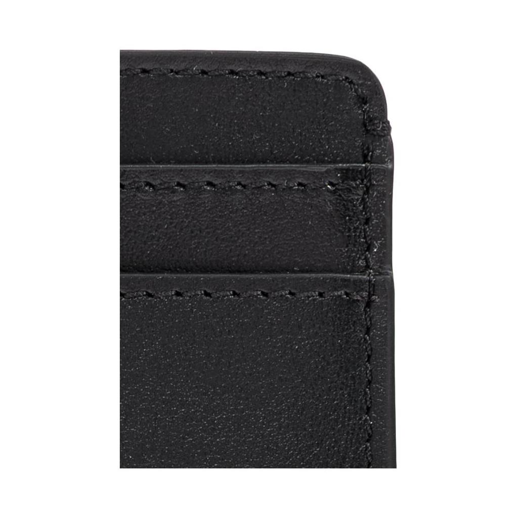 Versace Gold Metal Logo Leather Card Holder Women Accessories Black 1020081-1A13677-1B00V