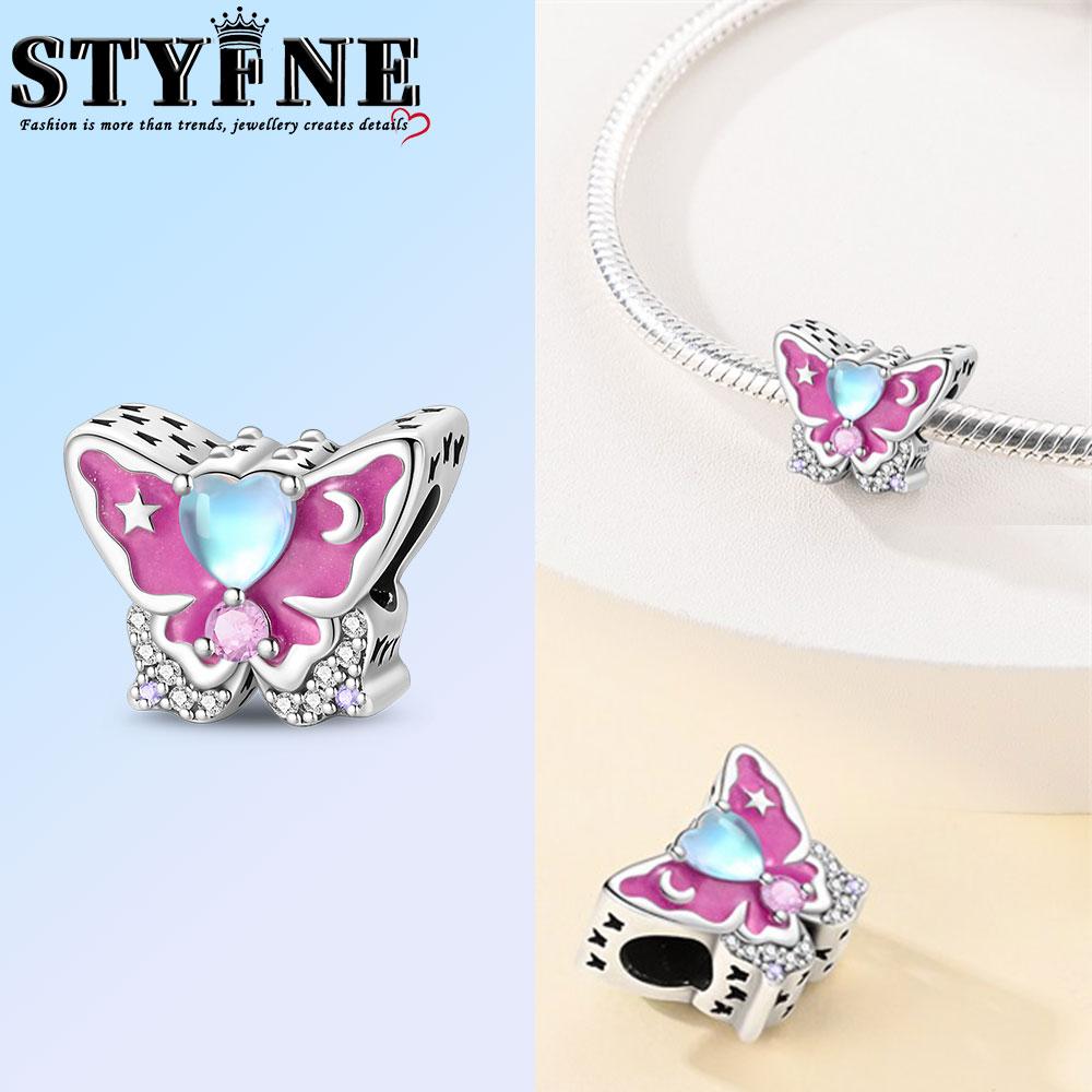 Copper Pink Butterfly Red Dragonfly Charm Beads Suitable For Diy Birthday Party Gift Jewelry Bracelet Accessories