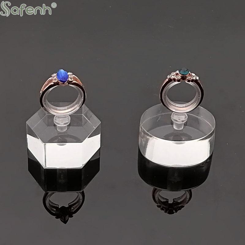 Geometric Acrylic Ring Display Stand with Clear 3 6 Slot Jewelry Box for Wedding Earring Show Shop Organizer