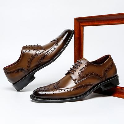 Summer New Business Men's Casual Leather Shoes Men's Genuine Leather Gentleman Brock Men's Leather Shoes Trendy Dress Shoes