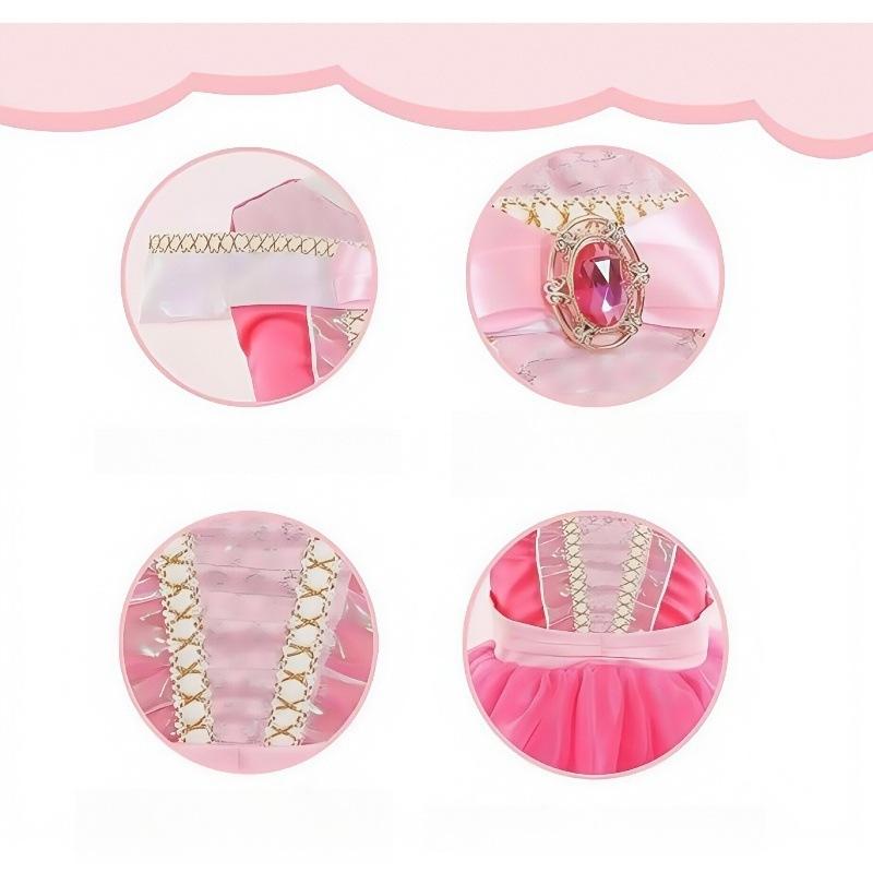 Halloween Aurora Princess Dress Cos Sleeping Beauty Costume for Girls Birthday Party Gown Long Sleeve Autumn Winter Celebration Outfit
