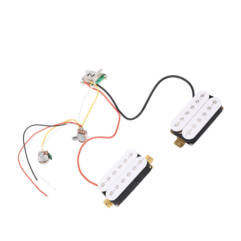 HH Pickup White Prewired HH Humbucker Pickup Set with Tone Volume Circuit for ST Electric Guitar