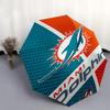 Miami Dolphins NFL Automatic Opening Rain Umbrella - Portable 3-Fold Design with 8-Bone Iron Frame, for Fans and Travelers, Ideal Gift for F