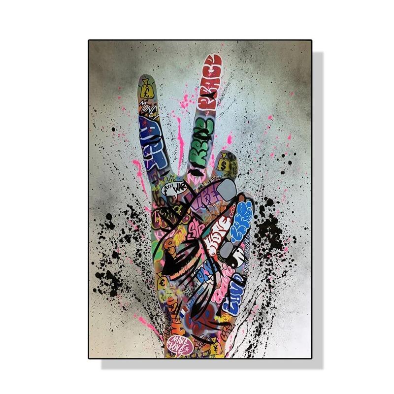 Street Graffiti Gesten Poster Leinwand Malerei Abstrakt Pop Wandgemälde für Wohnzimmer Schlafzimmer Dekoration Haus cuadros