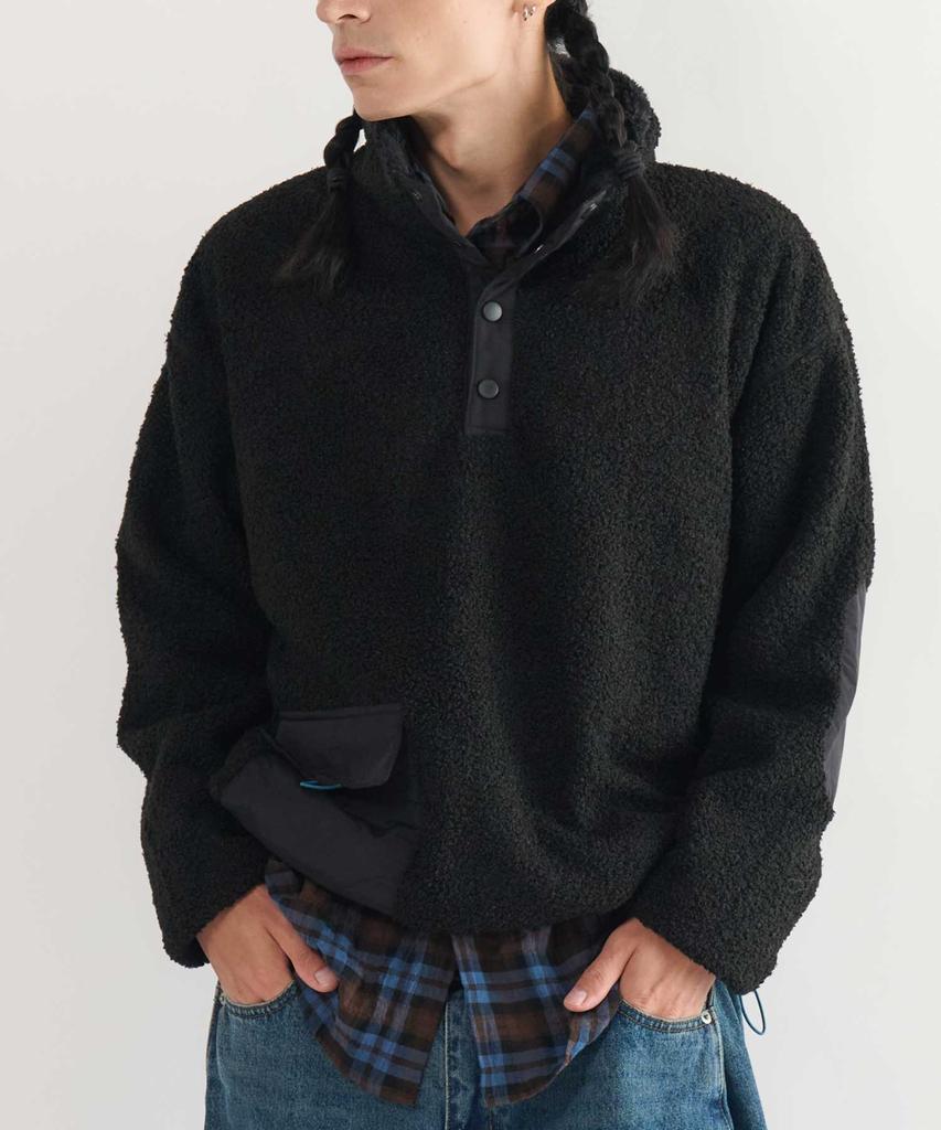 Smitharmor Sherpa High-Neck Anorak Purple Fleece_Black
