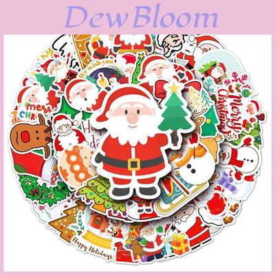 50pcs Xmas Santa Claus Waterproof Reusable Graffiti Stickers For Luggage Case Decor