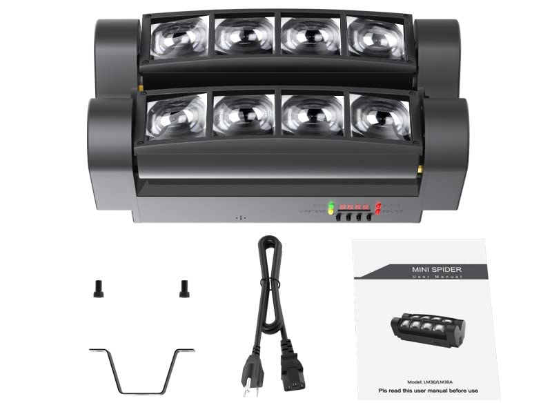 BETOPPER Moving Lights 8x3W RGBW LED Stage Lighting Disco Light Stage Light DMX512 7/13CH DJ Disco Light for Party Rotatable High Brightness Audio Syn