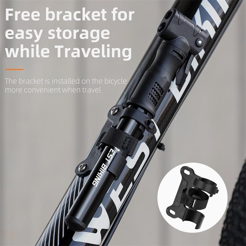 WEST BIKING Mini Bike Pump Aluminum Alloy Bicycle Hand Air Pump Tire Inflator Schrader Presta Valve MTB Road Cycling Pump