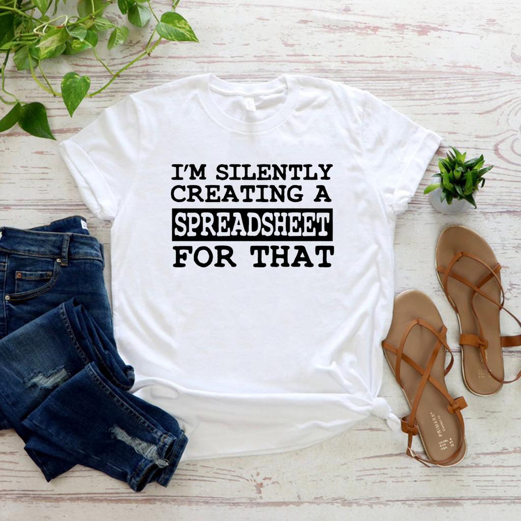 Creating Spreadsheet for That TShirt Data Analyst Tshirt Office Worker Tee Women Graphic T Shirts Short Sleeve Casual Tops