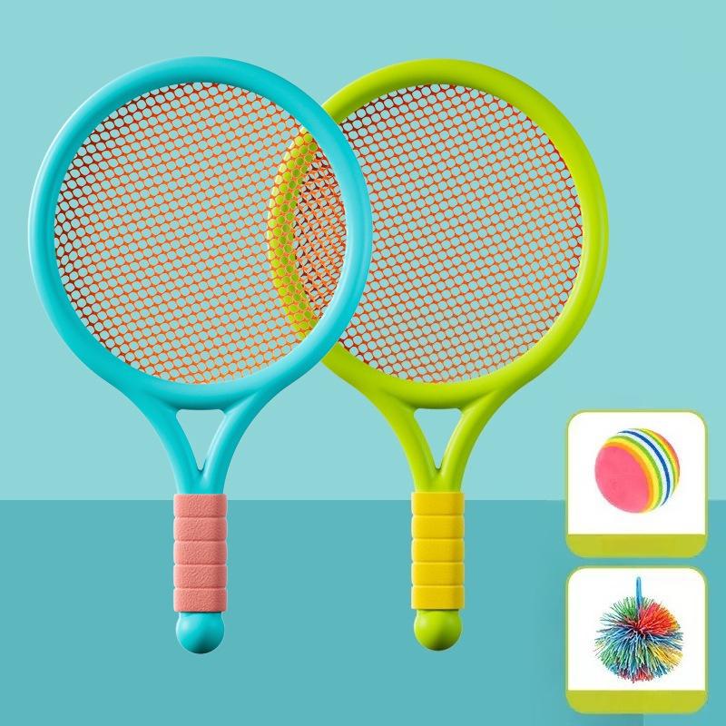 Creative Children's Badminton Racket Elastic Racket Parent-child Interaction Outdoor Sports Tennis Racket Set Puzzle Toy Gift