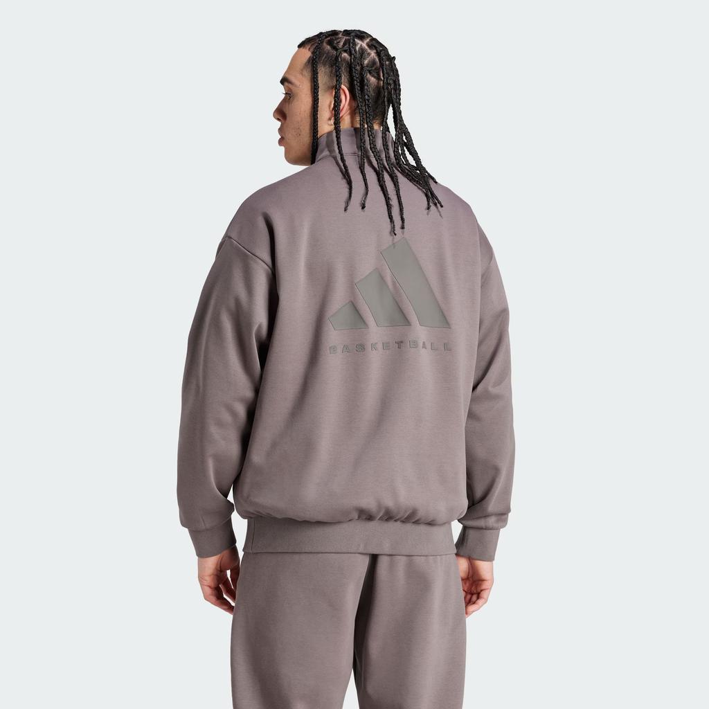 adidas The 2024 Collection Chapter 02 Logo Half-Zip Stand Collar Sweatshirt Unisex Tops Charcoal-Grey IW1627