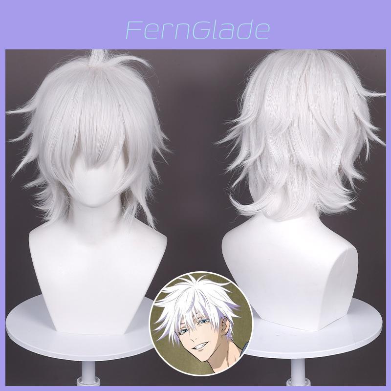 Jujutsu Kaisen Gojo Satoru Cosplay Wig Short White Hightemperature Silk For Anime Fans