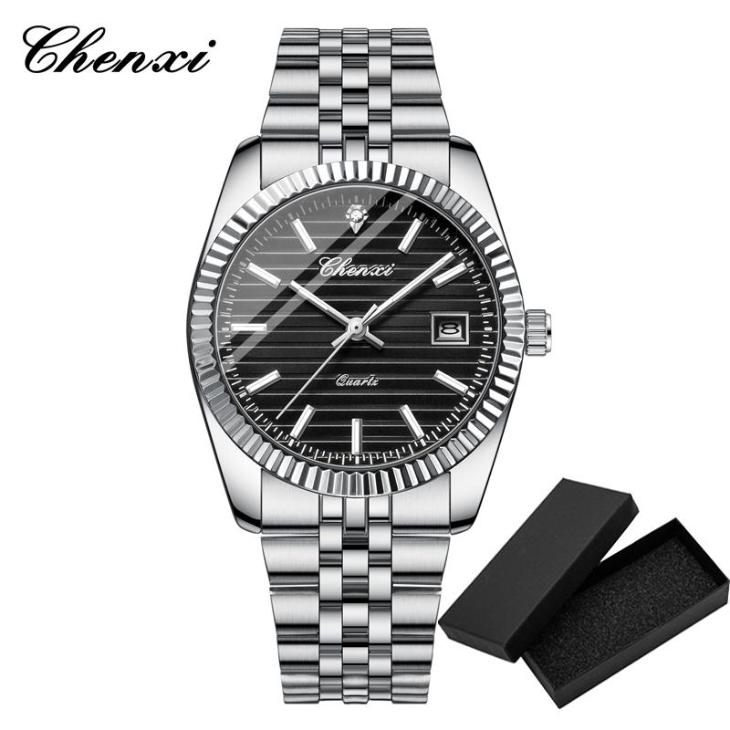 Fashion Chenxi Business Sport Quartz Watch For Men Waterproof Luminous Classic Creative Clock Dial Calendar Full Stainless Steel