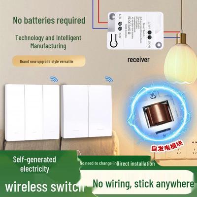 Interruttore Wireless Senza Batteria: Installazione Facile, Multi-Controllo, Design Adesivo