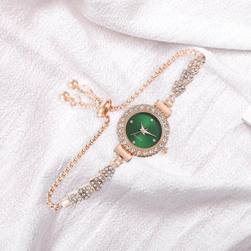 Women's Diamond Watches Bracelet Round Dial Chain Link Bracelet Analog Bangle Wrist Watch Eting and Dating Office