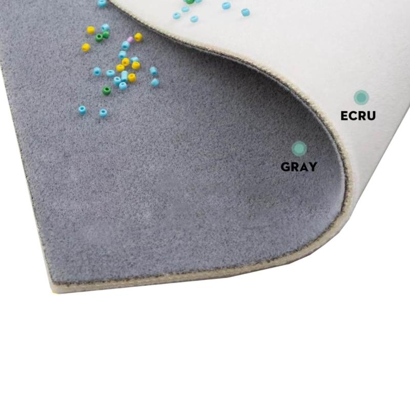 Pack of 2 Gray and Beige Sponge Bead Mats Flocking Beading Trays Jewelry Making Supplies Non-Slip Beading Mat for Women