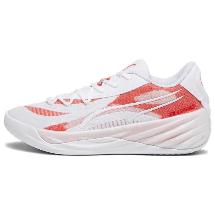 Puma All Pro Nitro Low Top Basketball Shoes Unisex White Pink 379081-04