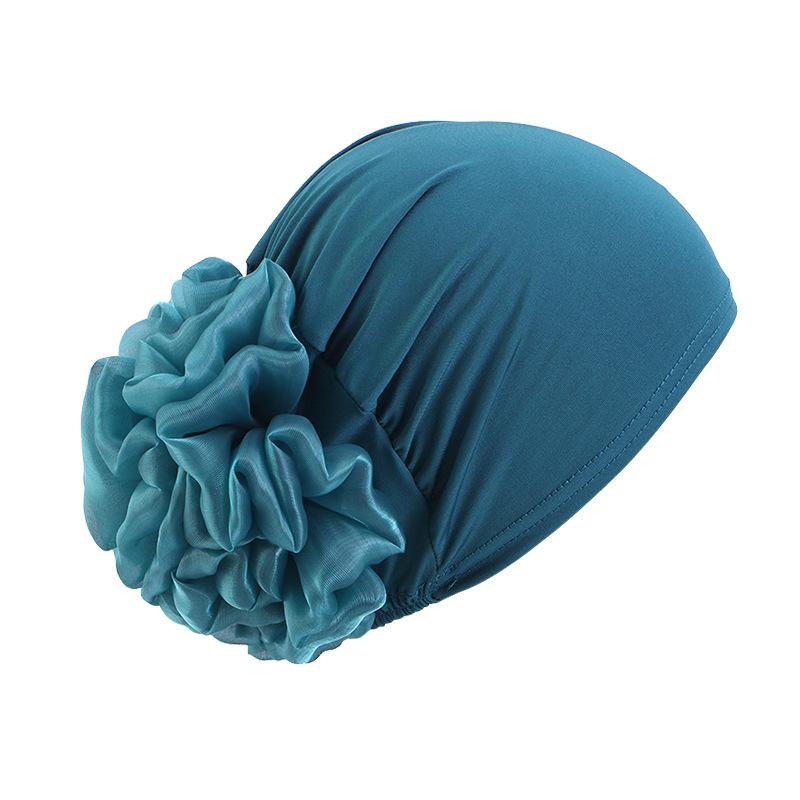 Women Elastic Turban Cap Flower Headscarf Muslim Hijab Undercap Bonnet Hair Loss Cover Chemo Cap Islamic Head Wrap Beanie
