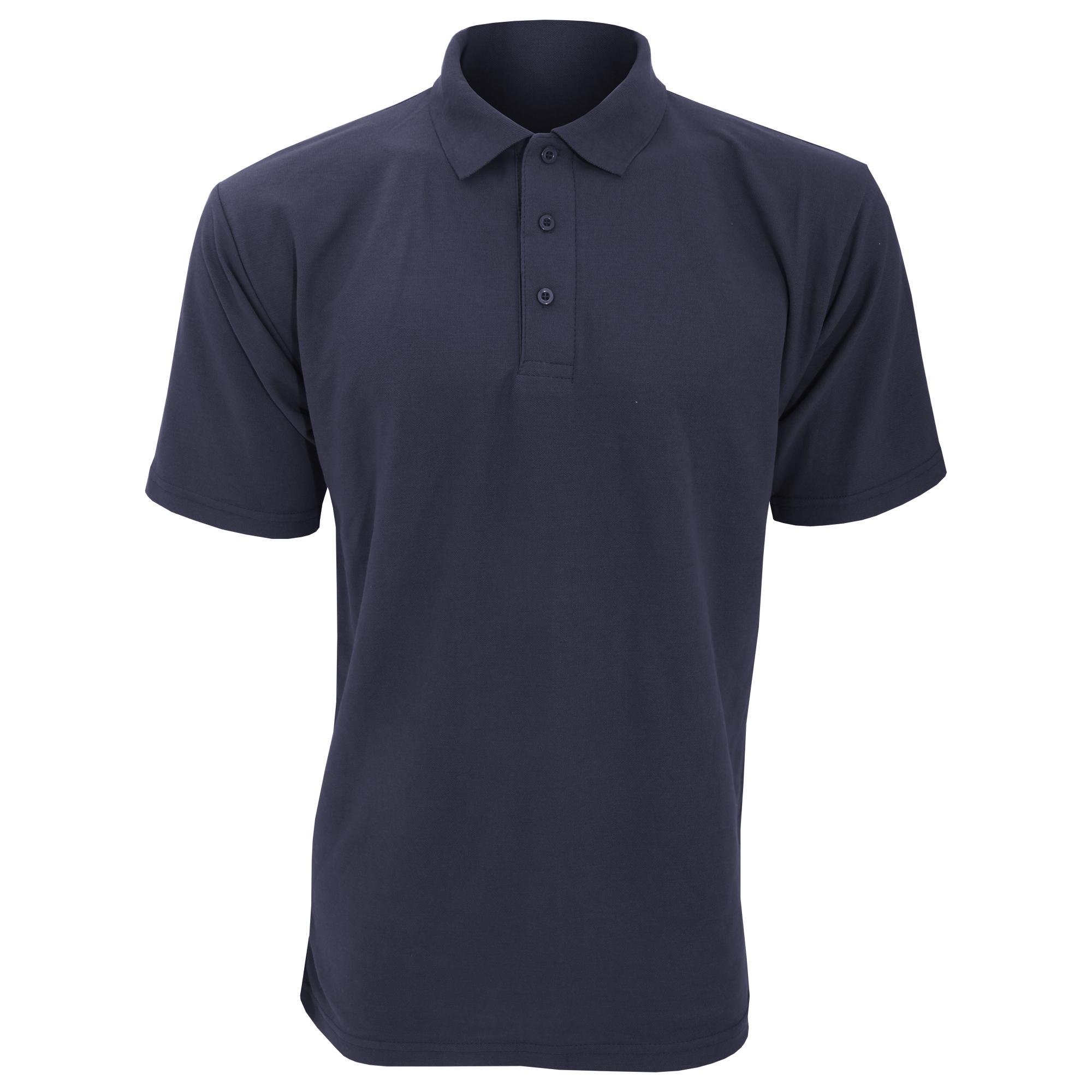 Ultimate Clothing Collection UCC 50/50 effen piqué poloshirt met korte mouwen voor heren L marineblauwe kleur