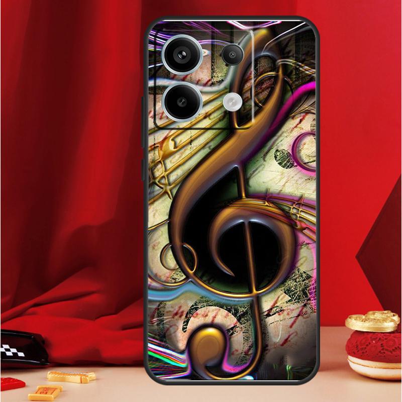 Treble Clef Music Note Case For Xiaomi Redmi Note 13 Pro 12 11 9 10 Pro 12S 11S 10S 9S Redmi 12 10C 12C 13C Cover