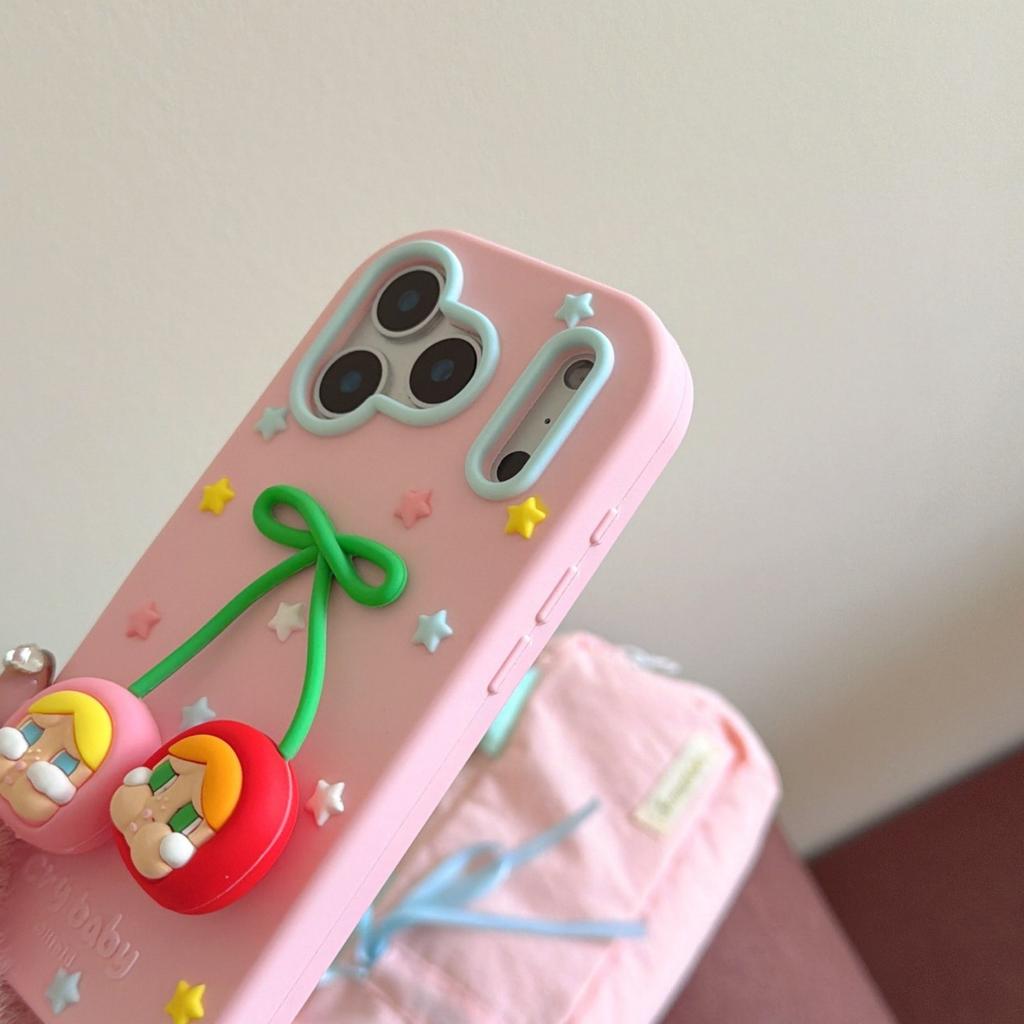 Color star cherry crying baby suitable for apple 17 pro mobile phone case iphone14 silicone 16promax/15