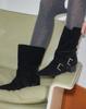 Tagtraume Shepherd Pointed Two-Buckle Mid-Heel Ankle Boots