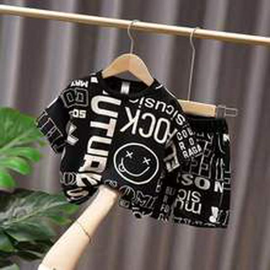 Girls' Mid-Length Summer Dress: Trendy Loose Fit Top and T-Shirt Skirt Combo for Kids