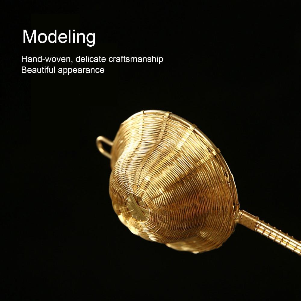 Long Handle Design Tea Infuser Strainer Hand Made Copper Tea Infuser  Loose Leaf Brewing