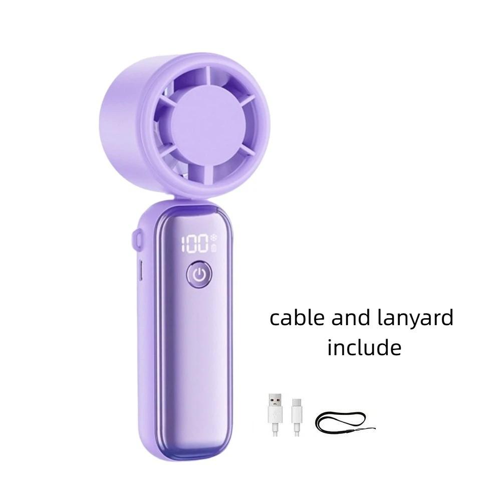 Ultra-Quiet Mini Handheld Fan Semiconductor Cooling Cooling and Ice Pack Fan  Gift фиолетовый
