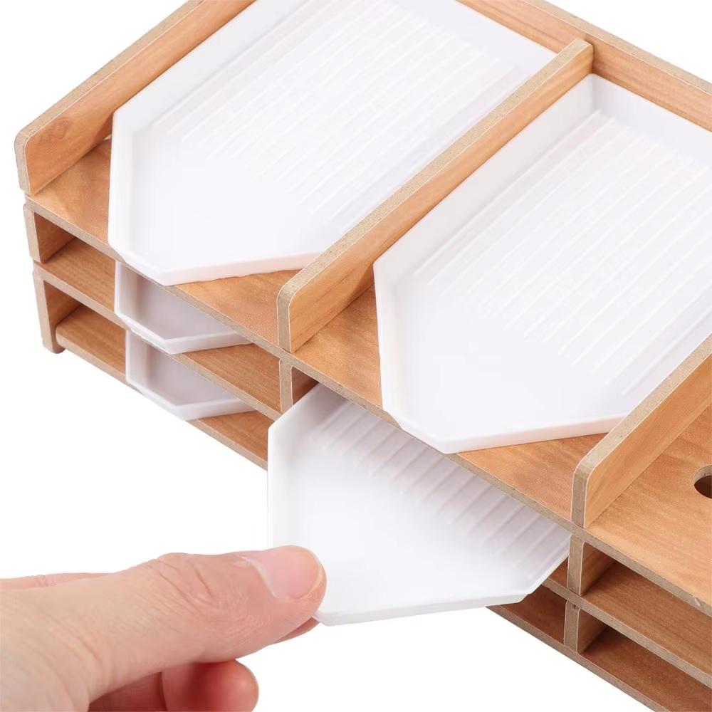 Wooden Diamond Painting Organizer Rack Multi Layer Tray Storage Holder for Beads Drills Pens Rhinestone Art and DIY Craft Tools