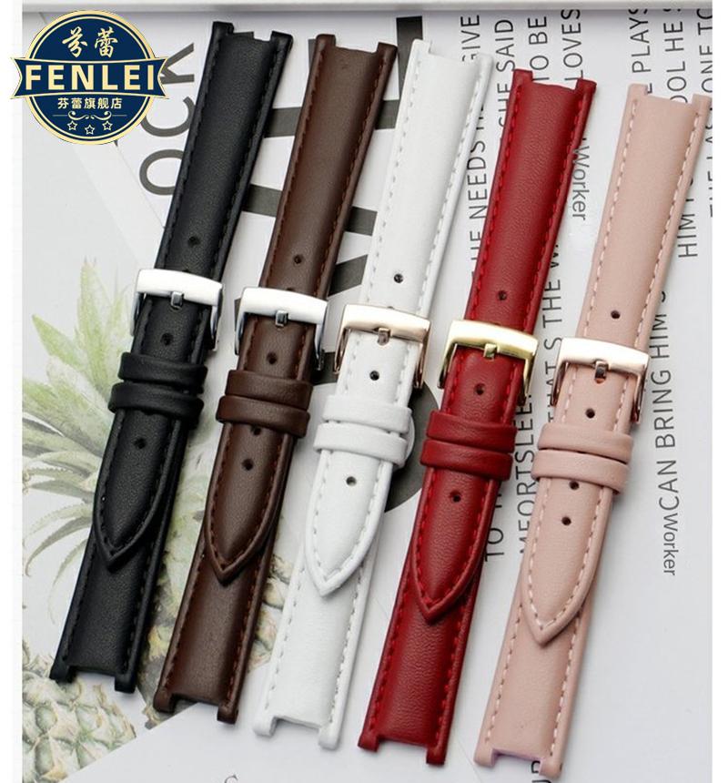 Genuine Leather Watch Band Women's Watch Strap for Folli Follie Lady Bubble Series Notch Pin Buckle Watch Bracelet 12MM 16MM 20