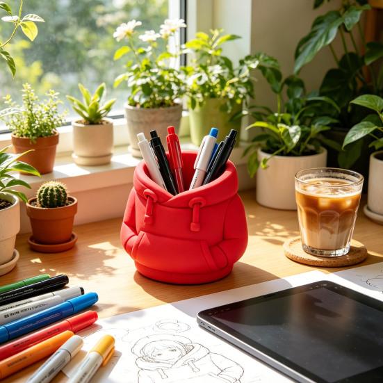 Hoodie-shaped Pen Holder 3D Sweatshirt Large Capacity Pen Organizer Fun Desktop Stationery Storage for Office Study Supplies