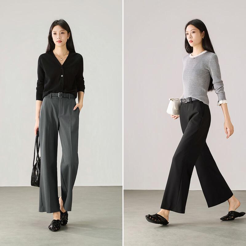 Women's Wool Blend Slim Fit Ankle Flare Pants
