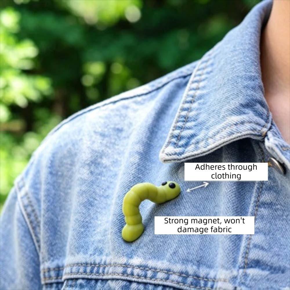 Multifunctional Cater Clip Magnetic Eye Holder Cute Little Bug Brooch Stable Non-Slip Earthworm Eyeglass Clip Daily Use